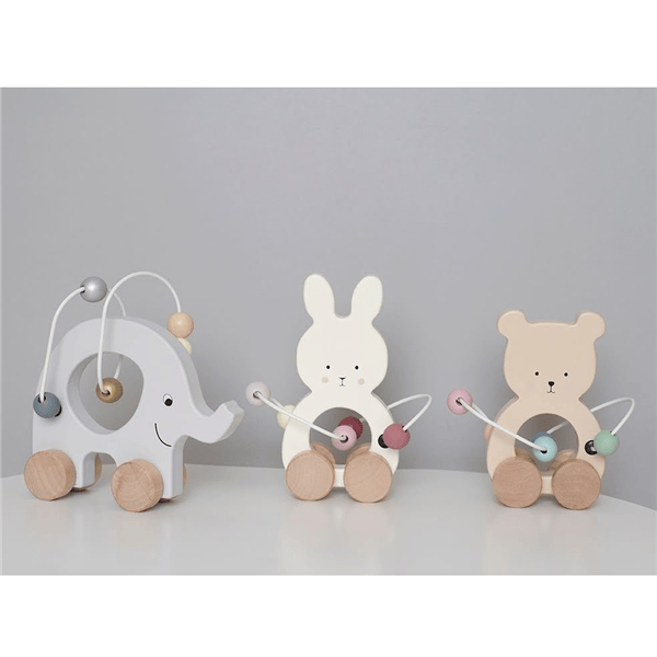 JaBaDaBaDo Pull Elephant with Abacus Silver