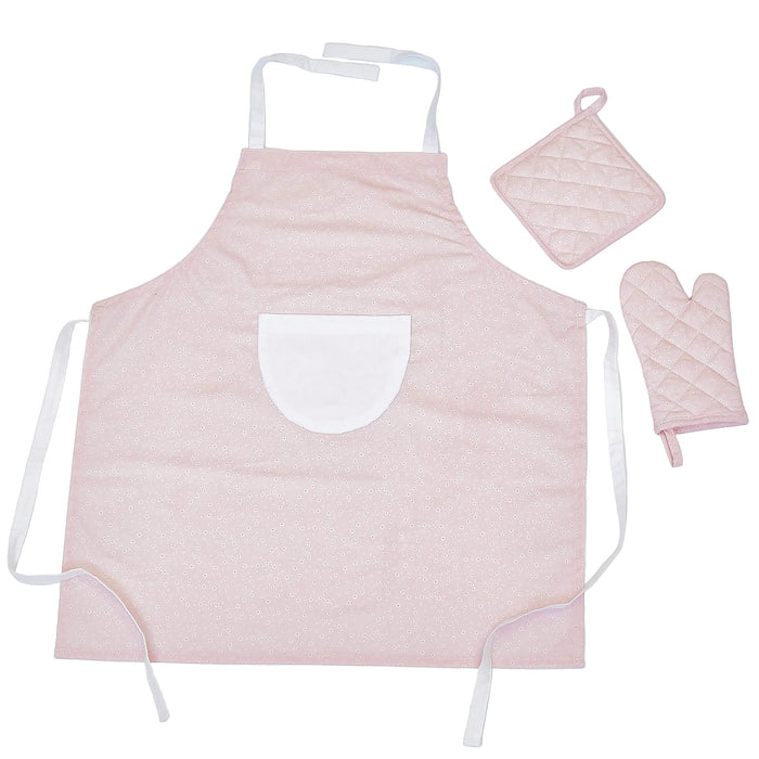 Kids Kitchen Apron & Oven Glove Set Daisy Print
