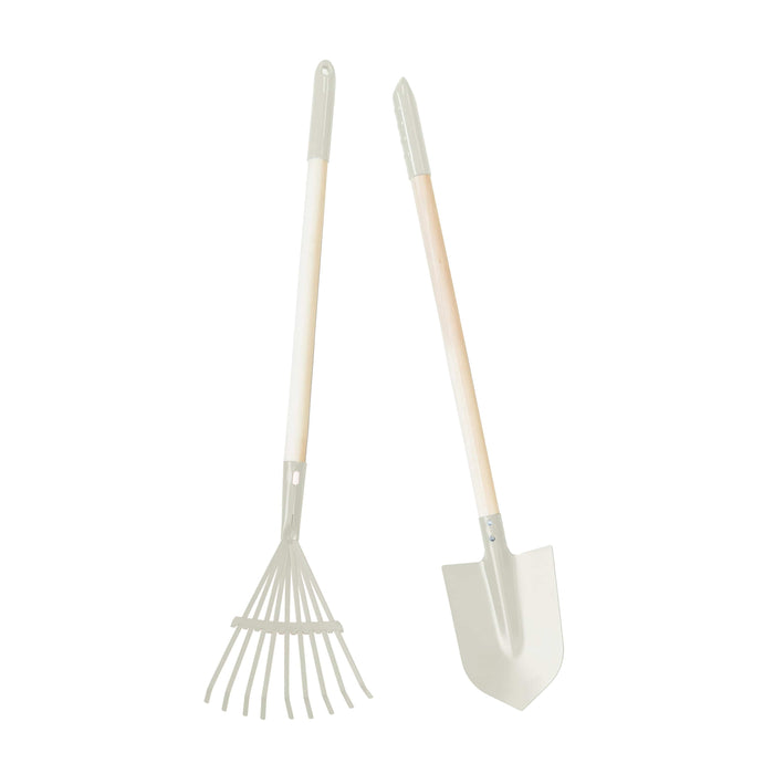 Kids Rake & Shovel Garden Tools Vintage White