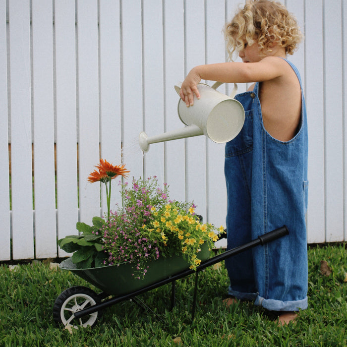 Kids Steel Toy Wheelbarrow Olive