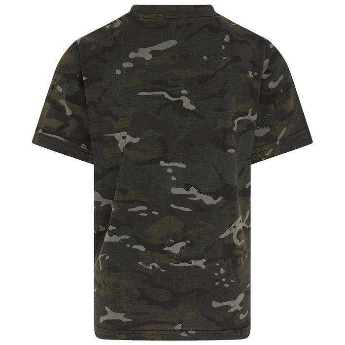 rear of black btp camo kombat kids tshirt