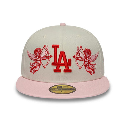 Pictured is this MLB Cherub LA Dodgers 59FIFTY Fitted cap in cream & pink. 2