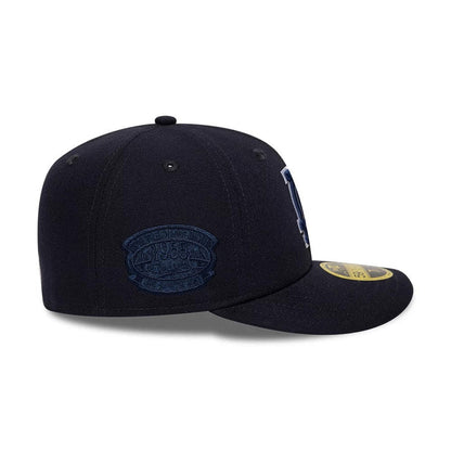 Pictured is this MLB College Varsity LA Dodgers Low Profile 59FIFTY Fitted cap in navy. 6