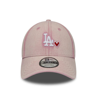 Pictured is this MLB Washed Denim LA Dodgers 9FORTY cap in pastel pink. 2