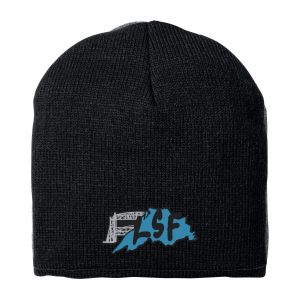 LSF- Port & Company® - Black Beanie Cap CP91 with embroidered logo