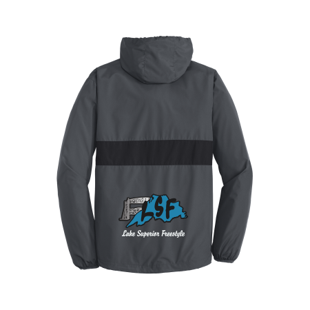 LSF- Sport-Tek® Zipped Pocket Anorak JST65 with patch and embroidered logo on lower back