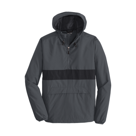 LSF- Sport-Tek® Zipped Pocket Anorak JST65 with patch and embroidered logo on lower back