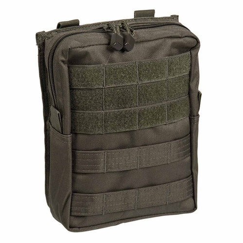 Mil-Tec Large Zipped MOLLE Belt Pouch Olive Green Front
