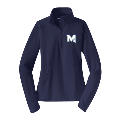 MIRAGE YOUTH HOCKEY- Ladies Sport-Tek LST850 Sport-Wick Stretch 1/2-Zip Pullover with embroidered M logo