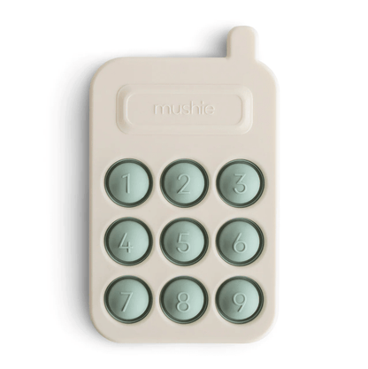 Mushie Phone Press Toy Cambridge Blue