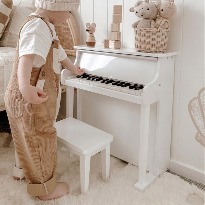Wooden Musical Toy Piano White