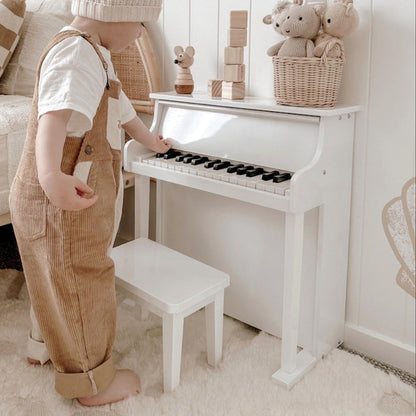 Wooden Musical Toy Piano White