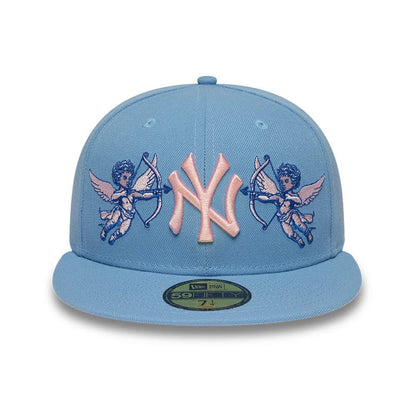 Pictured is this MLB Cherub New York Yankees 59FIFTY Fitted cap in pastel blue. 3