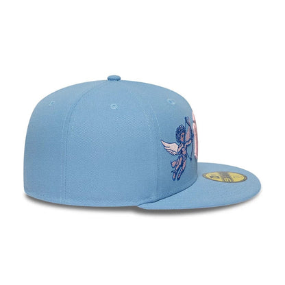 Pictured is this MLB Cherub New York Yankees 59FIFTY Fitted cap in pastel blue. 7