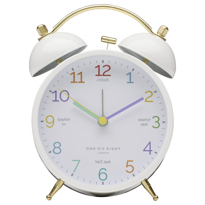 One Six Eight London LEARN The Time Alarm Clock White