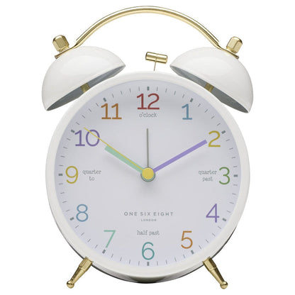 One Six Eight London LEARN The Time Alarm Clock White