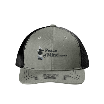 Peace of Mind- Port Authority® Youth Snapback Trucker Cap with embroidered logo on the front