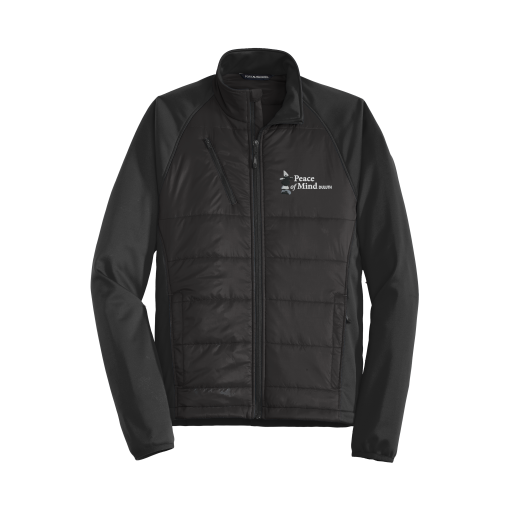 Peace of Mind J787 Port Authority® Hybrid Soft Shell Jacket with embroidered logo