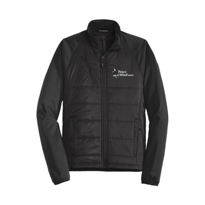 Peace of Mind J787 Port Authority® Hybrid Soft Shell Jacket with embroidered logo
