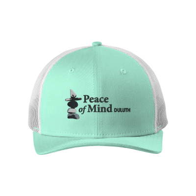 Peace of Mind New Era Snapback Low Profile Trucker Cap with embroidered logo