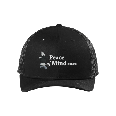 Peace of Mind New Era Snapback Low Profile Trucker Cap with embroidered logo