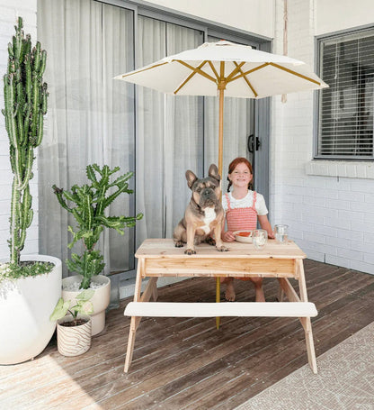 PICNIC Table Seat Cushions White