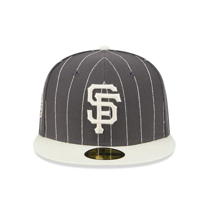 Pictured is this MLB Stripes San Francisco Giants 59FIFTY Fitted cap in dark grey. 3
