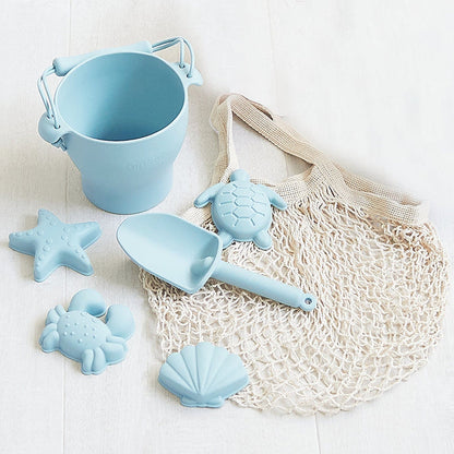 Silicone Sand Play Set Blue Mist