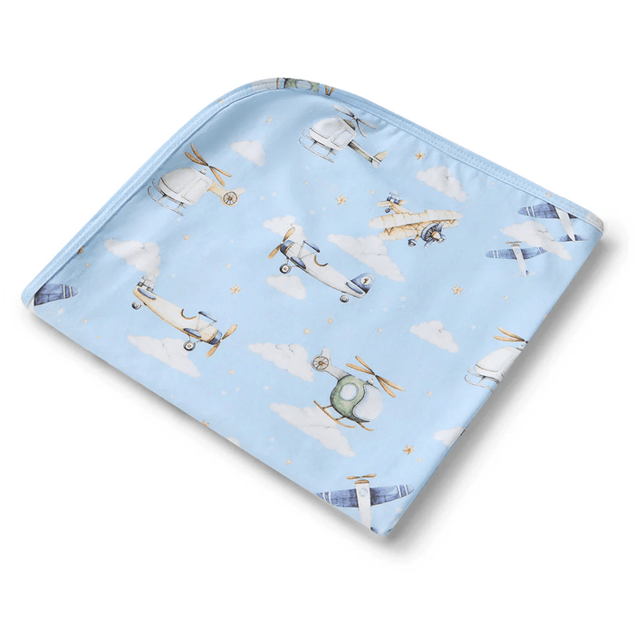 Snuggle Hunny Taking Flight Organic Jersey Wrap & Beanie Set