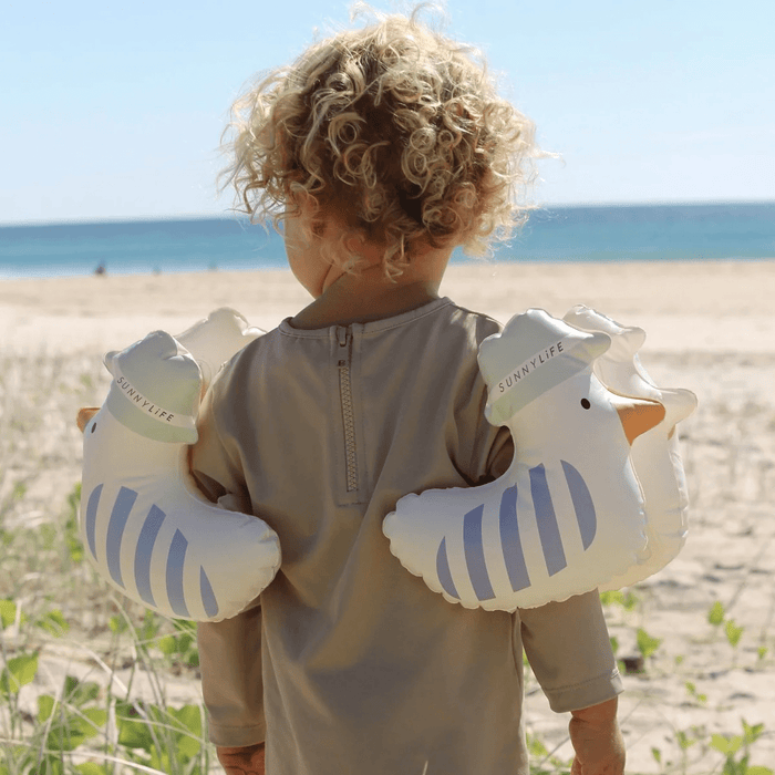SUNNYLiFE Kids Inflatable Arm Bands Blue Stripe