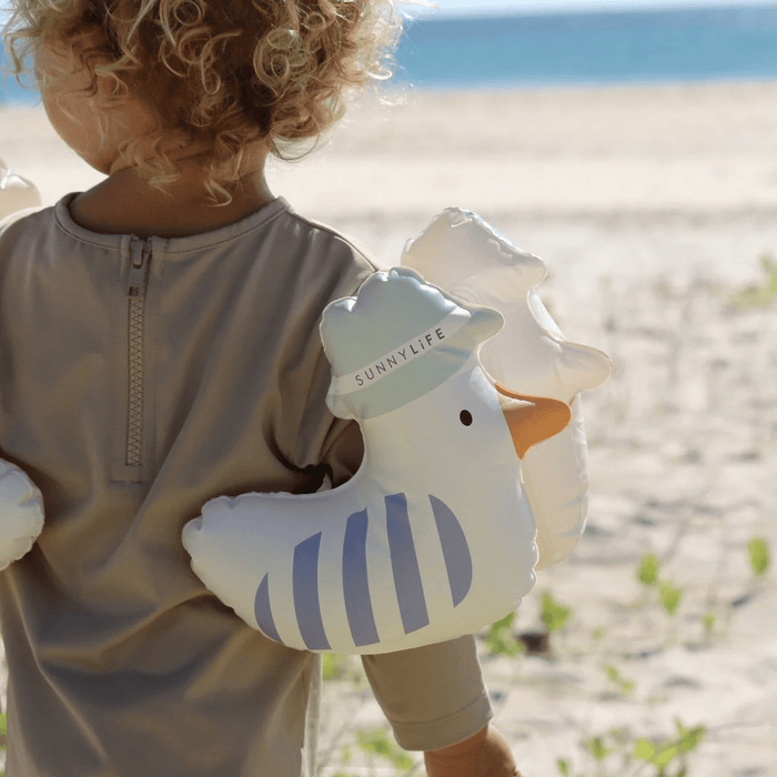 SUNNYLiFE Kids Inflatable Arm Bands Blue Stripe