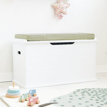 Taylor Toy Box w/ Corduroy Cushion Bay Leaf