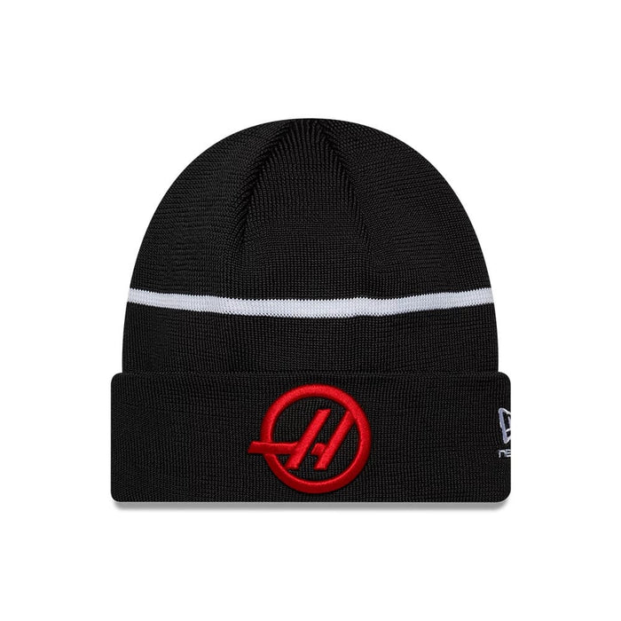 Pictured is this Team TGR Haas F1 Cuff Knit Beanie hat in black. 1