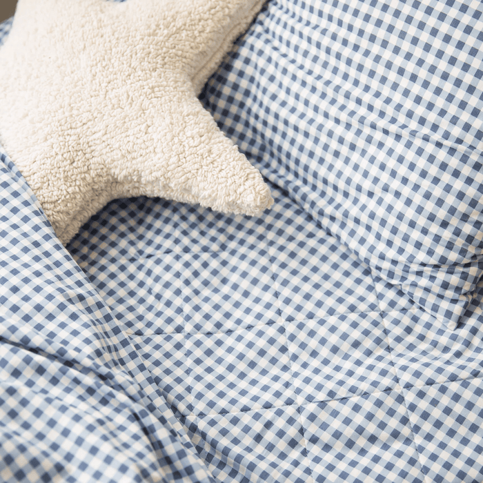 The Midnight Gang Dusty Blue Gingham Bed Wetting Mat