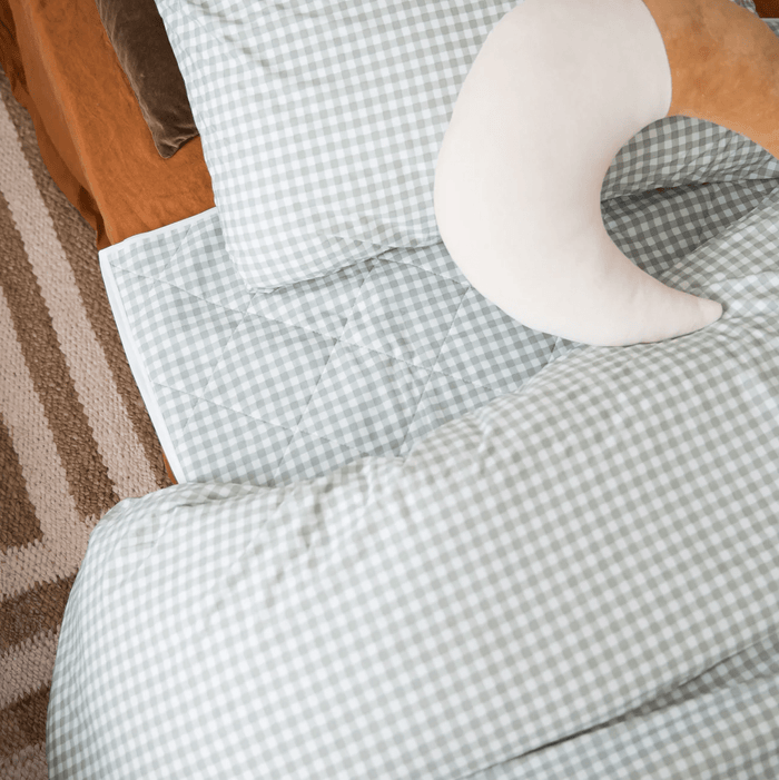 The Midnight Gang Sage Gingham Bed Wetting Mat