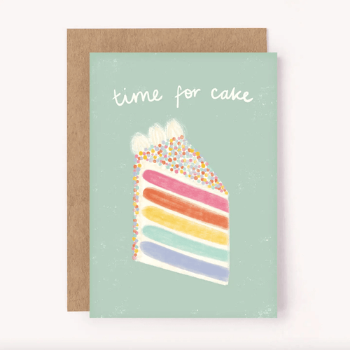 Time For Cake Birthday Card - Green