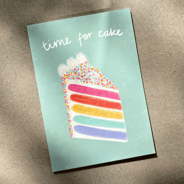 Time For Cake Birthday Card - Green