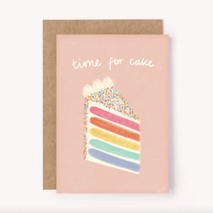 Time For Cake Birthday Card - Pink