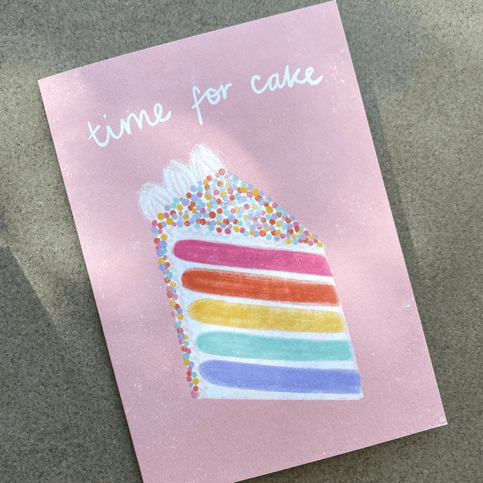 Time For Cake Birthday Card - Pink