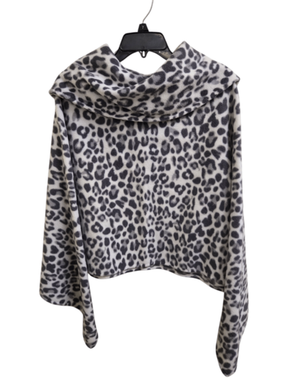 Unknown Poncho One Size Fits Most White with Gray leopard print