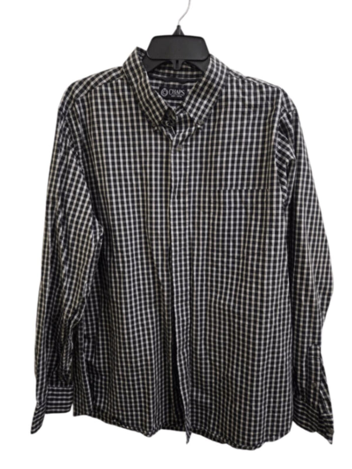 Very Good L Black plaid Chaps Button-Down Shirt