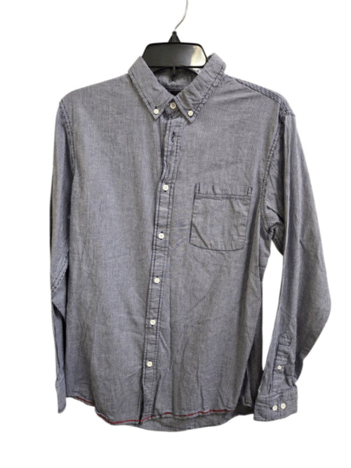 Very Good M Blue & White Striped Burnside Button-Down Shirt
