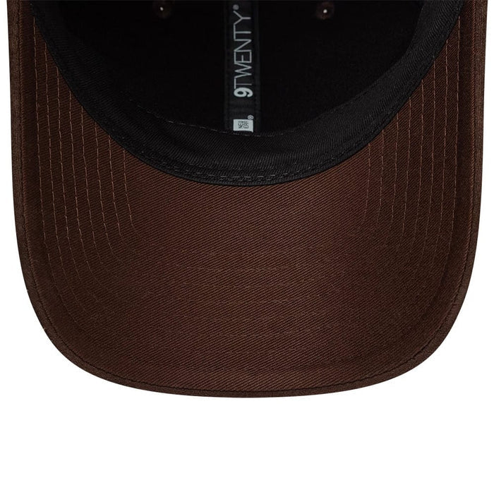 Pictured is this Womens New Era Textured 9TWENTY cap in dark brown. 7