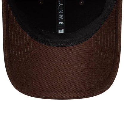Pictured is this Womens New Era Textured 9TWENTY cap in dark brown. 7