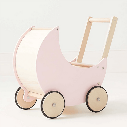 Wooden Moon Doll Pram Soft Pink
