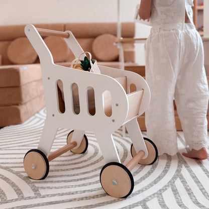 Wooden Toy Shopping Trolley
